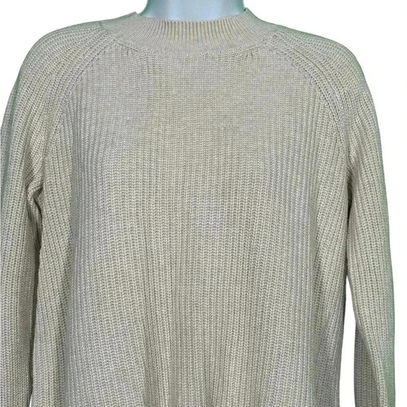 Banana Republic Factory Women Cream Crewneck Sweater Rib Knit Small - Picture 2 of 10